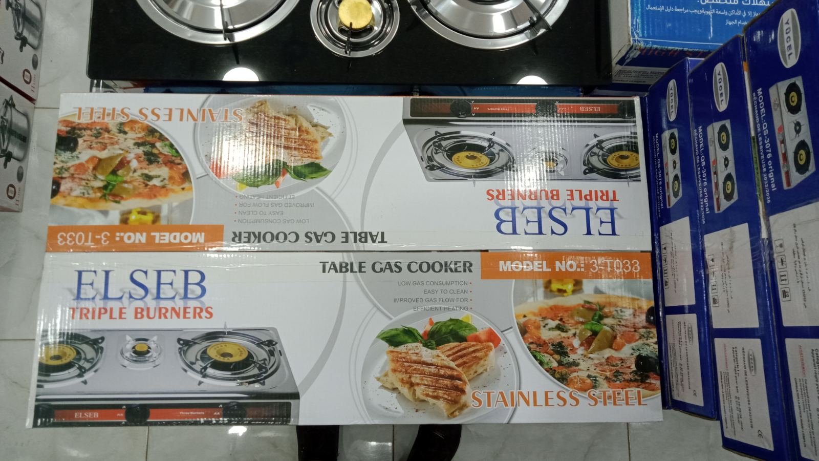 ELSEB Réchaud À Gaz en INOX 3 Feux - Cuisinière Inoxydable – Image 4