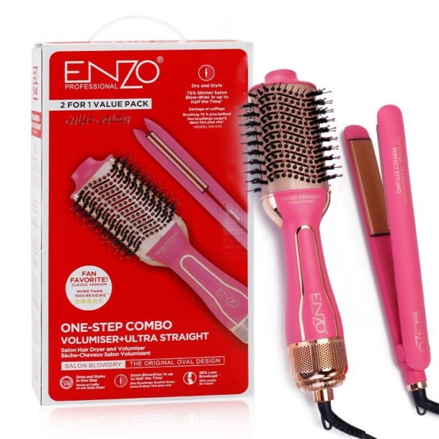 2en1 Value Pack ENZO Lisseur & Brosse Chauffante