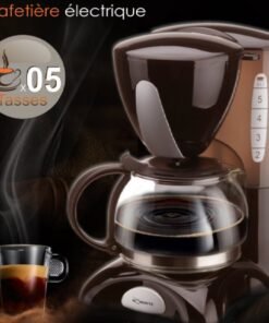 Cafetière Électrique 5 Tasses Robuste Marron