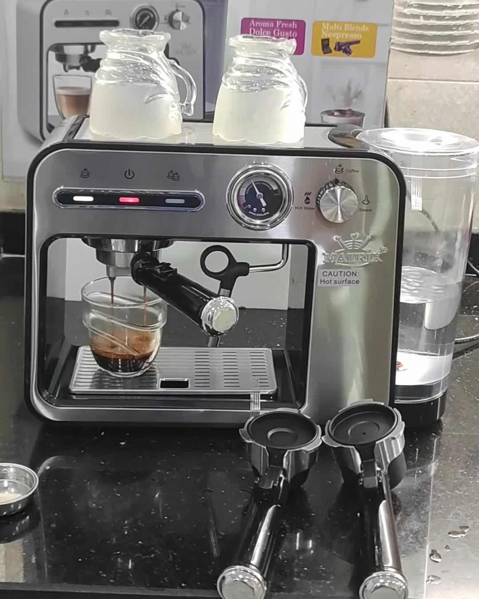 Machine à café 4en1 MATRIX 20Bar ( capsules nespresso et dolce gusto + café moulu + cappuccino) – Image 6