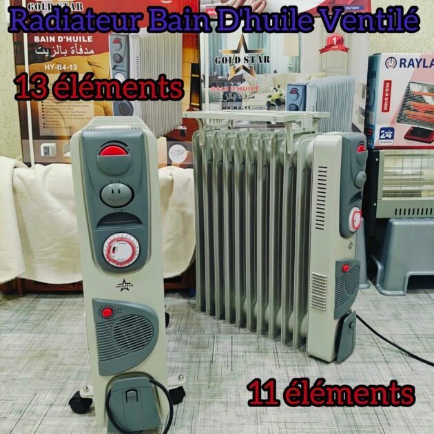 Radiateur Bain D'huile GOLD STAR 11 et 13 éléments ventilé et simple - 2900 Watt