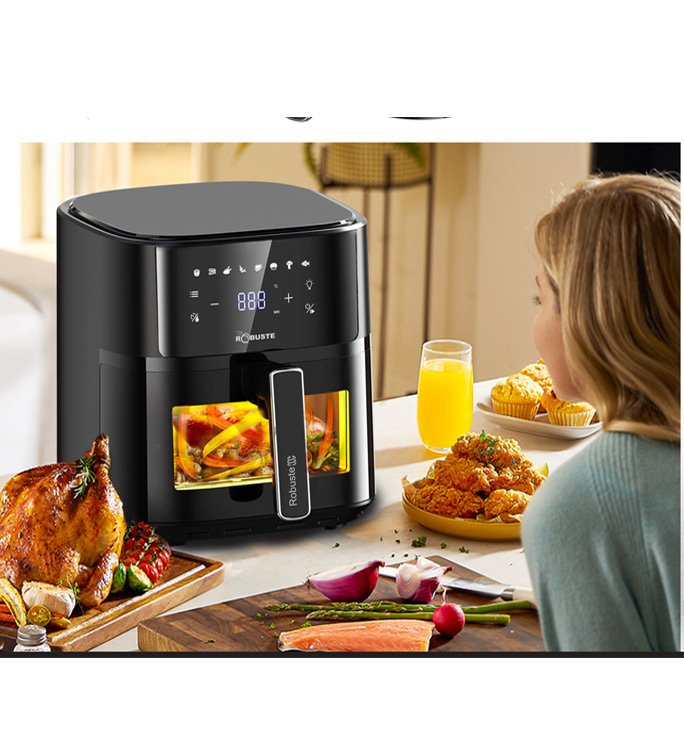 Friteuse sans huile Airfryer 5,7 litres 1700W ROBUSTE Originale avec 8 prereglages et une lampe Avec Fenêtre Visible – Image 12