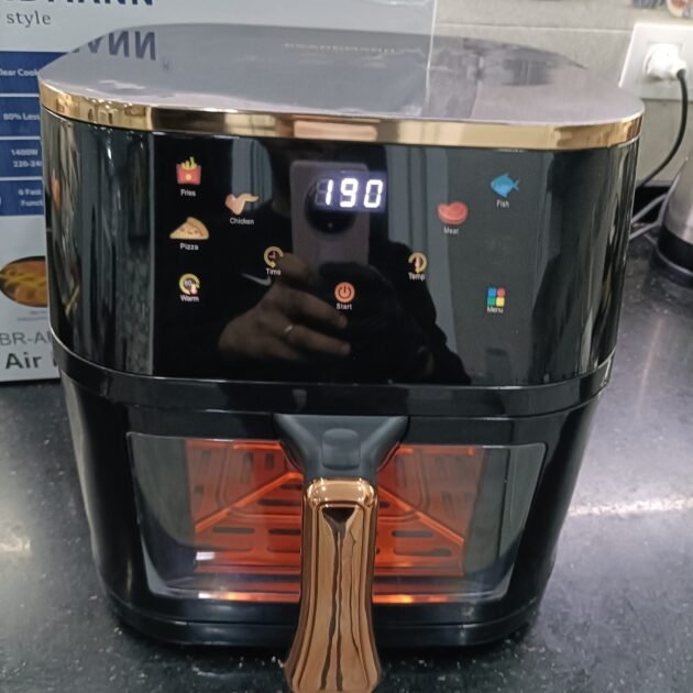 Friteuse sans huile Airfryer 8 litres BRANDMANN Originale avec 8 prereglages et une lampe Avec Fenêtre Visible