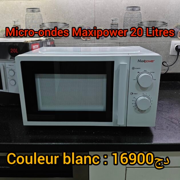Micro-ondes Maxipower et Raylan 20L – 700W, 5 niveaux de puissance, minuterie