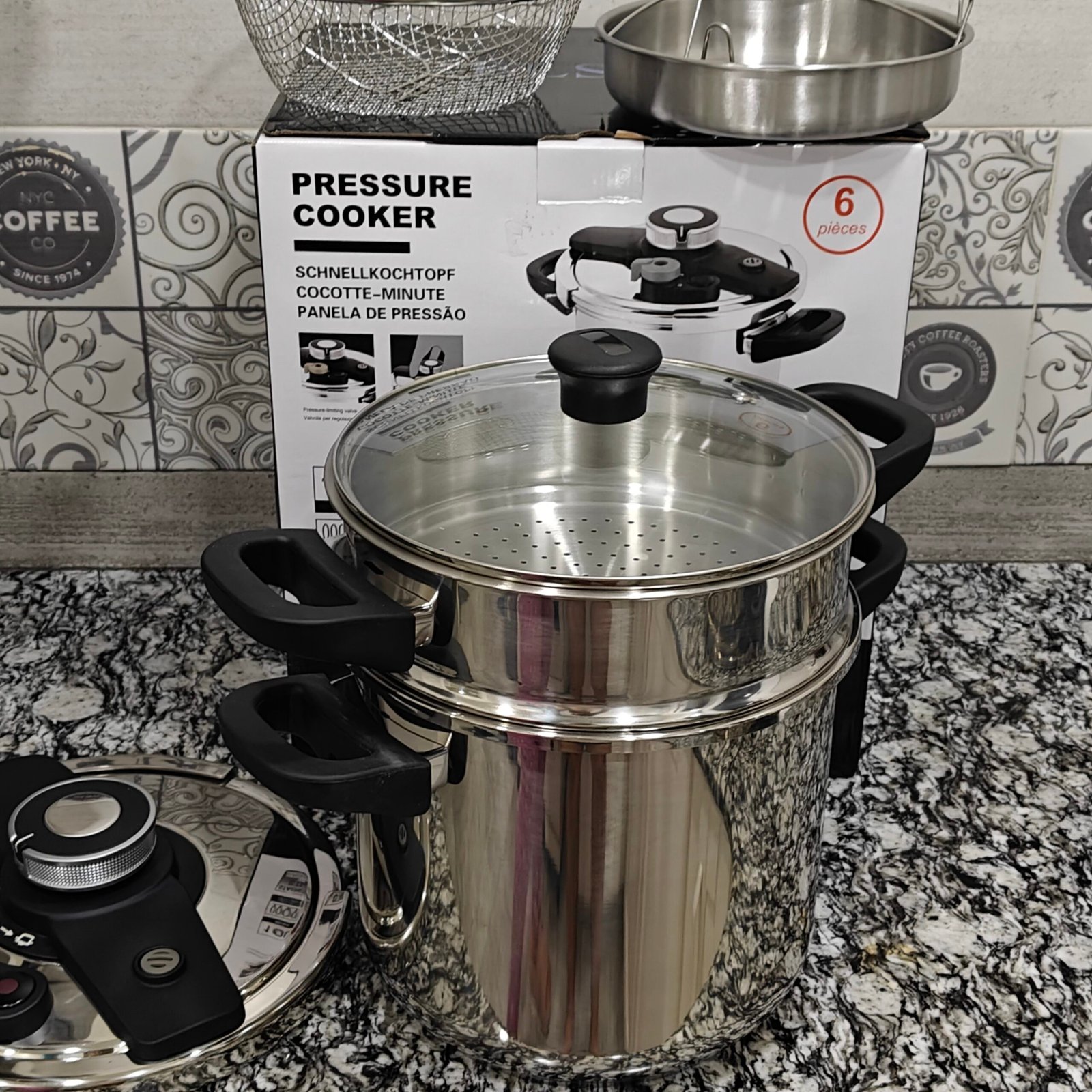 Cocotte-minute 10L Elseb – Pack 6 pièces en inox Haute gamme – Image 3