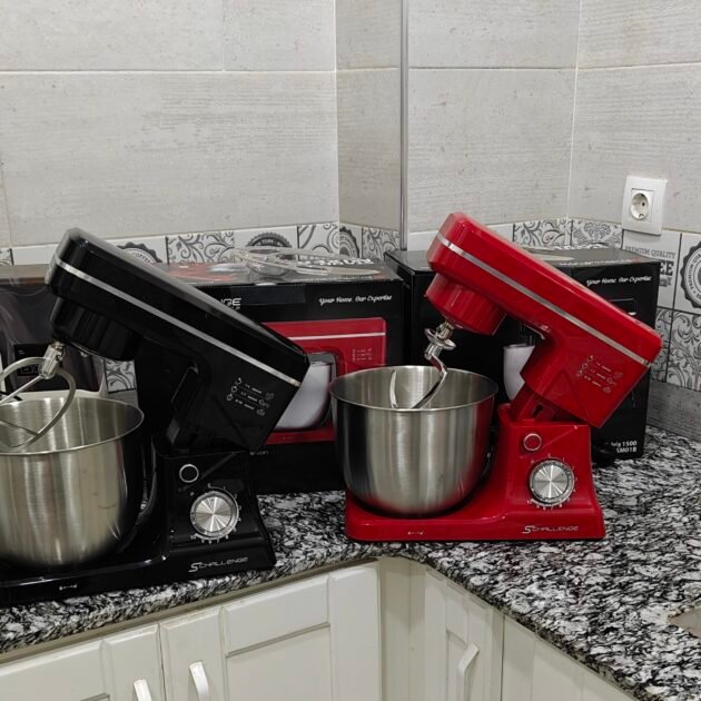 Robot Pétrin SChallenge 1500W – Bol Inox 5L – Noir ou Rouge
